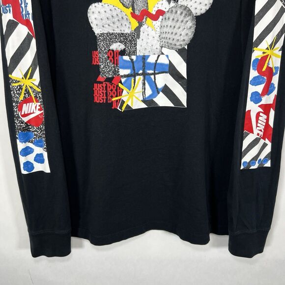 The Nike Tee Long Sleeve T Shirt Mens Size Large Black Cactus Graphic Sleeve Hit - Picture 3 of 12